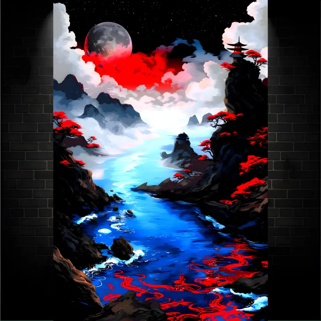 Mountain and River scenery, Nature, [N-0001]