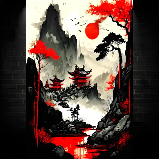  Horror Red Moon, Nature, [N-0006]